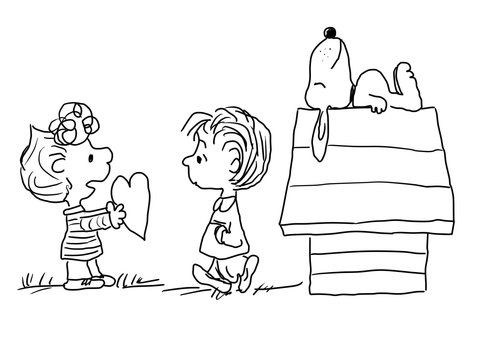Charlie brown valentines day coloring page free printable coloring pages