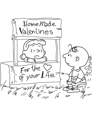 Peanuts valentines day coloring page free printable coloring pages
