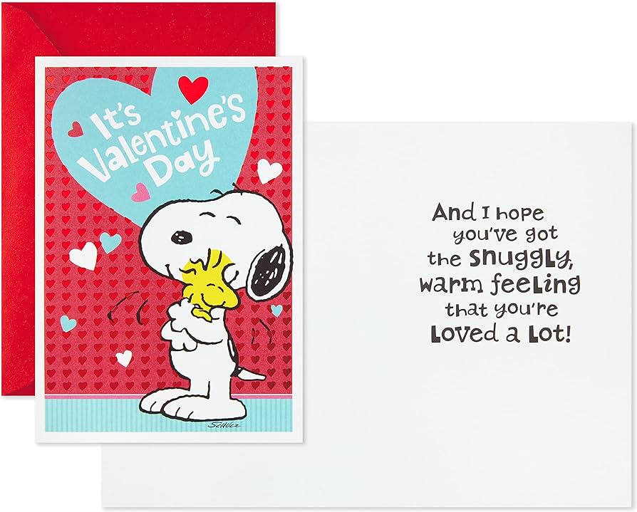 Hallmark peanuts valentines day cards pack snoopy and woodstock valentines day cards with envelopes toys games