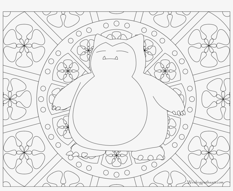 Snorlax pokemon coloring page