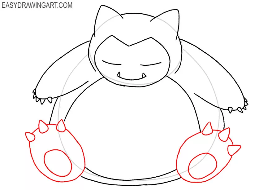 How to draw snorlax