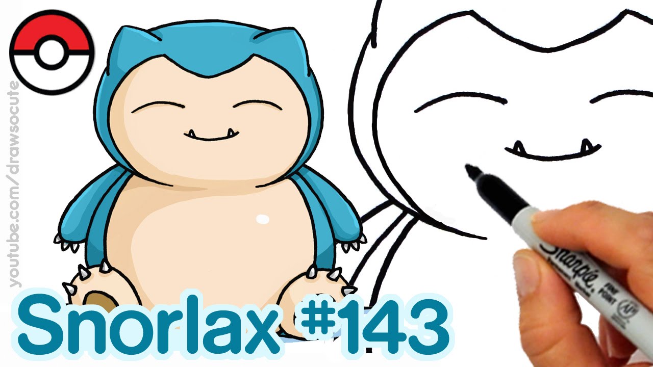 How to draw pokeon snorlax cute step by step easy