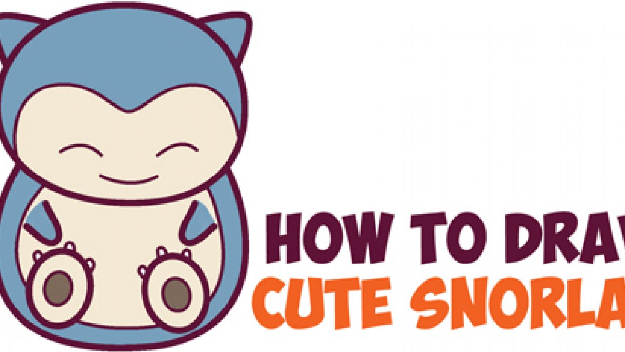 How to draw cute snorlax chibi kawaii from pokemon in easy step by step drawing tutorial for kids