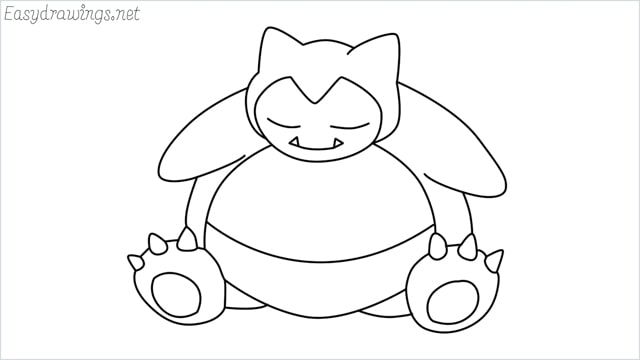How to draw snorlax step by step