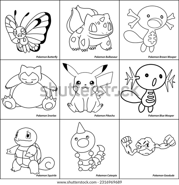 Pokemon coloring pages kids images stock photos d objects vectors