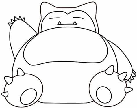 Snorlax image outline coloring page
