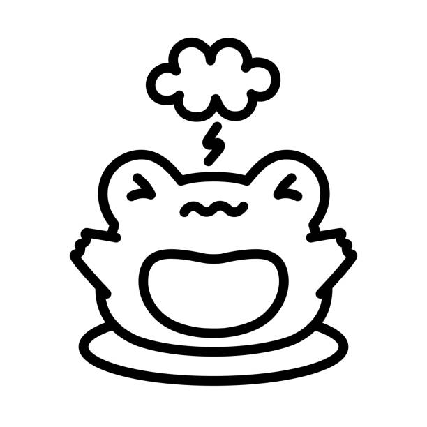 Frog outline cartoons stock illustrations royalty