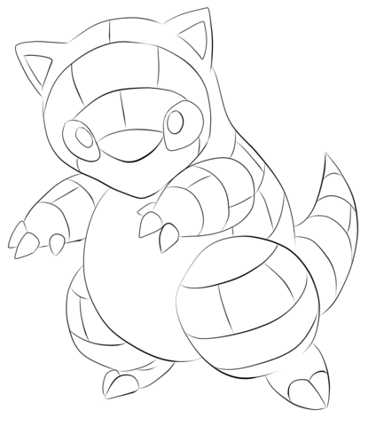 Sandshrew coloring page free printable coloring pages
