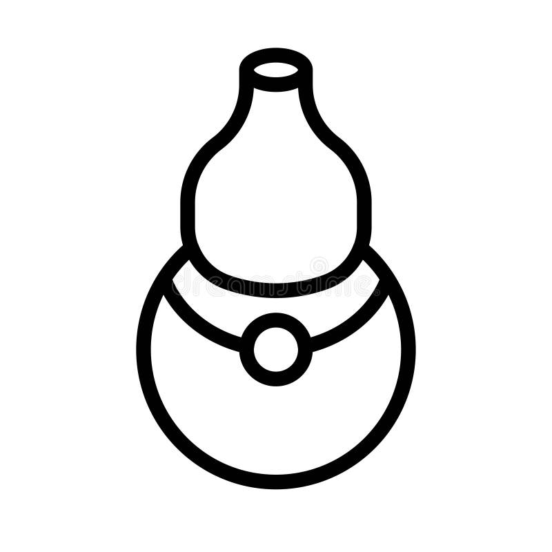 Calabash vector chinese lunar new year line icon stock vector