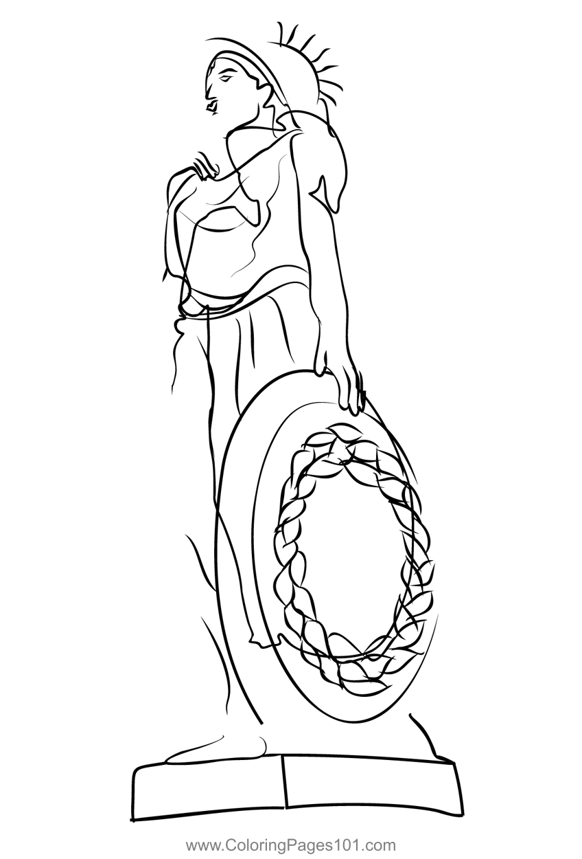 Goddess statues coloring page for kids