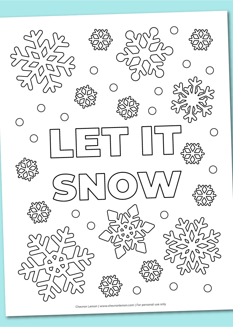 Printable let it snow coloring page
