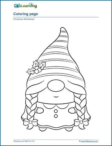 Christmas coloring pages k learning