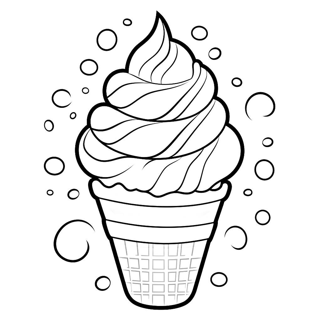 Snow cone coloring page