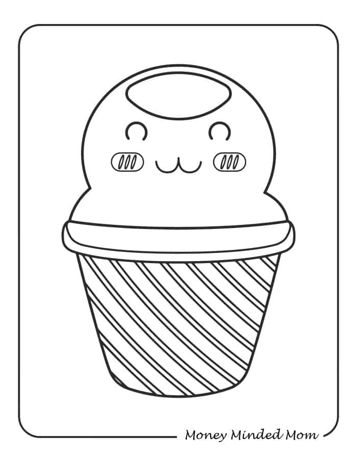 Cute ice cream coloring pages for kids free pintables