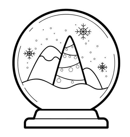 Snow globe coloring pages stock illustrations cliparts and royalty free snow globe coloring pages vectors