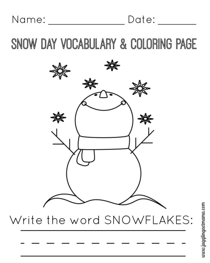Snow day printable pack snow day coloring pages craft activities for kids