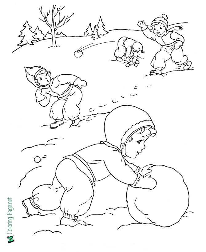 Winter coloring pages