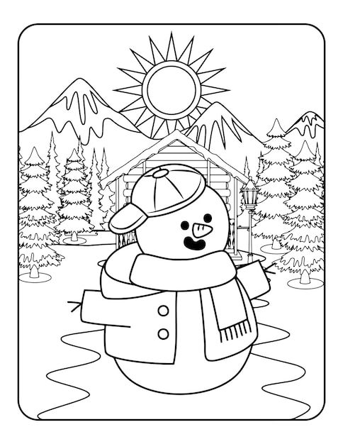Premium vector christmas winter coloring valentines day coloring pages for kids love coloring page coloring book