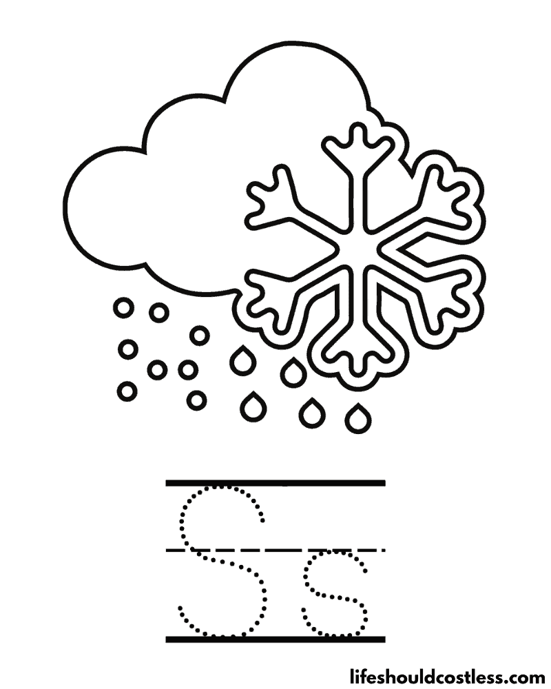 Snow coloring pages free printable pdf templates
