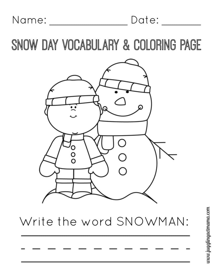 Snow day printable pack