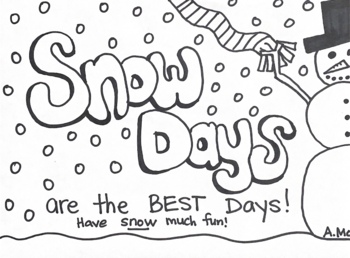 Snow day coloring sheet by mrs mo made it tpt