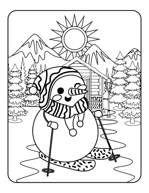 Premium vector christmas winter coloring valentines day coloring pages for kids love coloring page coloring book