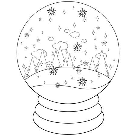 Snow globe coloring pages stock illustrations cliparts and royalty free snow globe coloring pages vectors