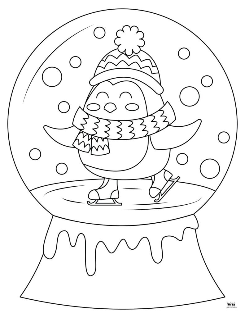 Snow globe coloring pages templates