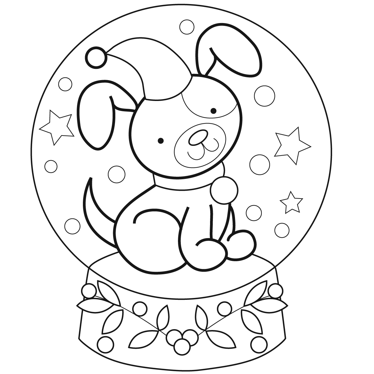 Snowglobe coloring pages