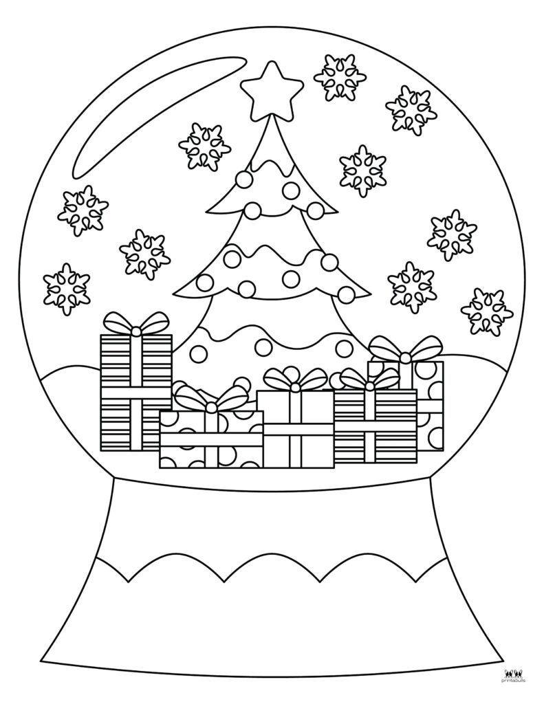 Snow globe coloring pages templates