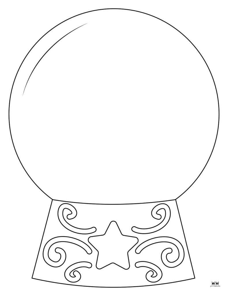 Snow globe coloring pages templates