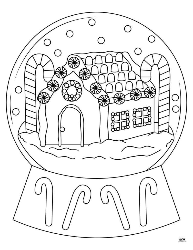 Snow globe coloring pages templates