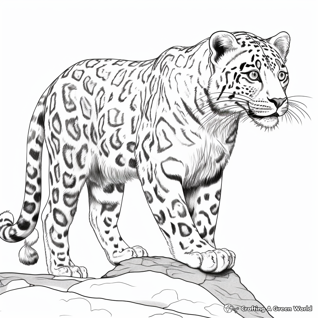 Snow leopard coloring pages