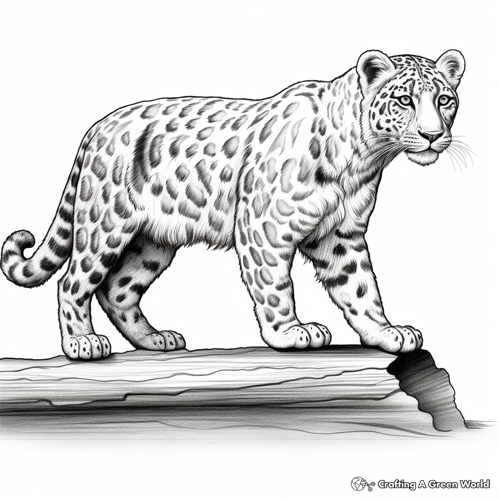 Snow leopard coloring pages