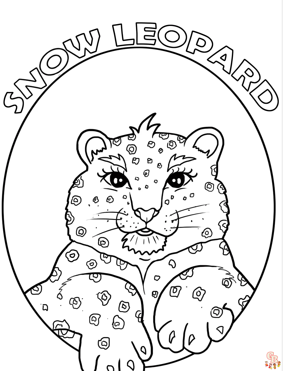 Enjoy the beauty of snow leopards with coloring pages