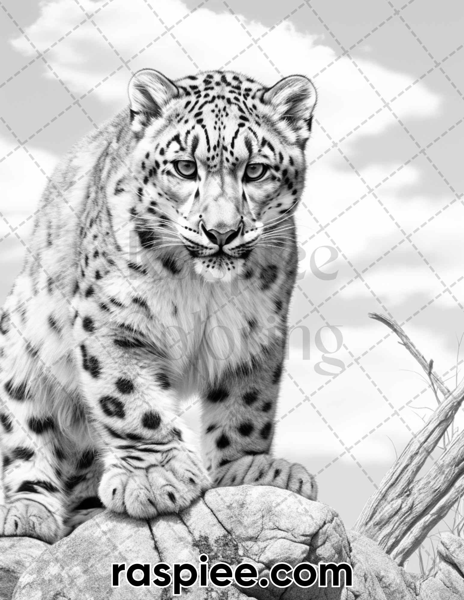 Wild animals grayscale coloring pages for adults printable pdf ins â coloring