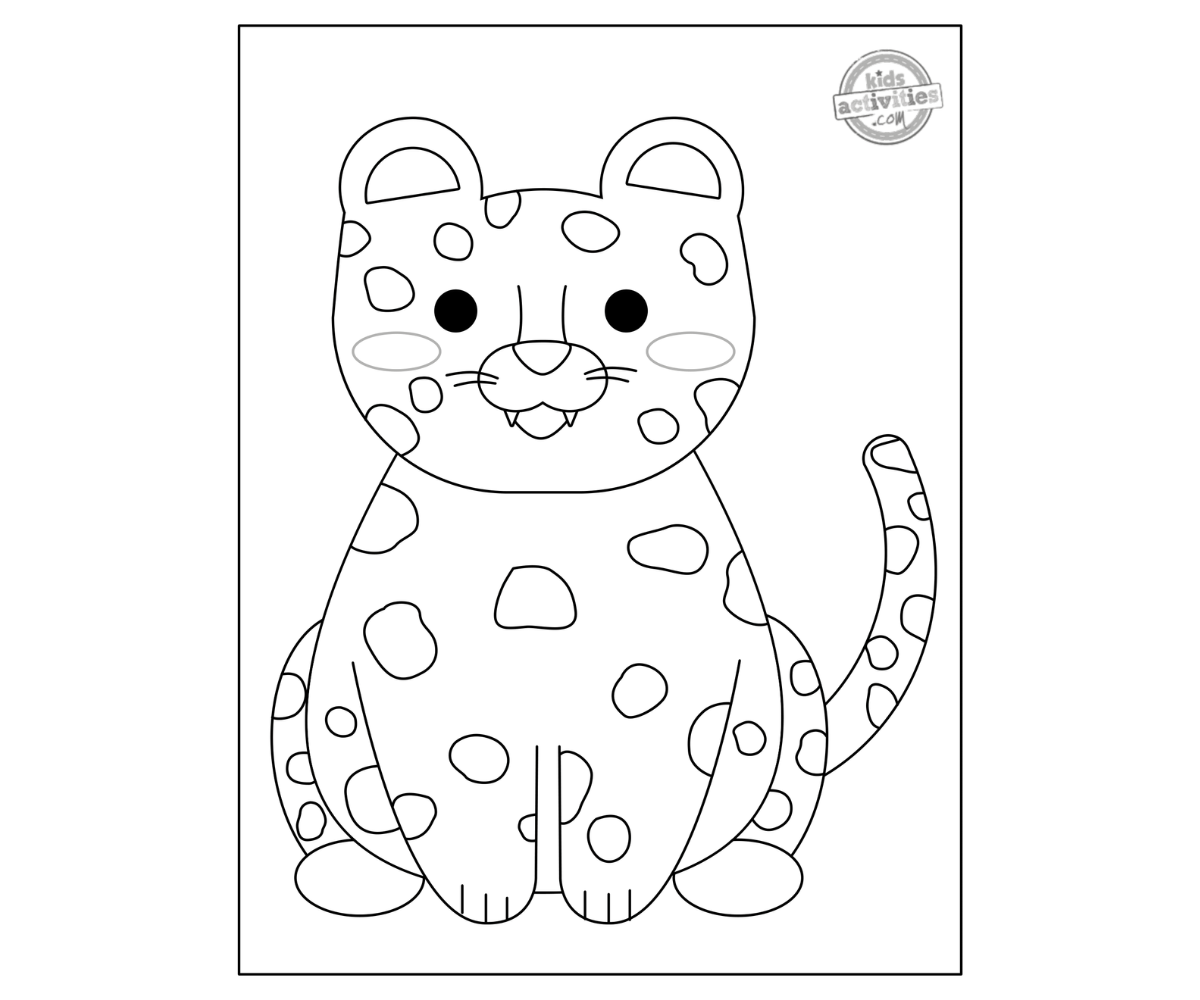 Lovely leopard coloring page for kids kids activities blog