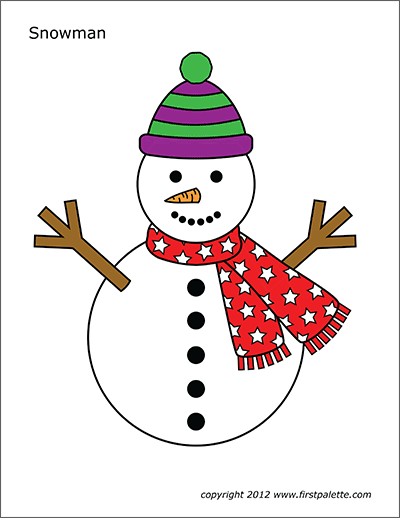 Snowman free printable templates coloring pages