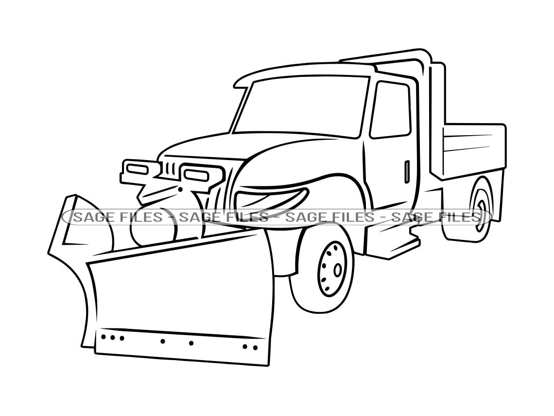 Snow truck outline svg snowplow svg snow svg winter svg snow truck clipart files for cricut cut files for silhouette png dxf