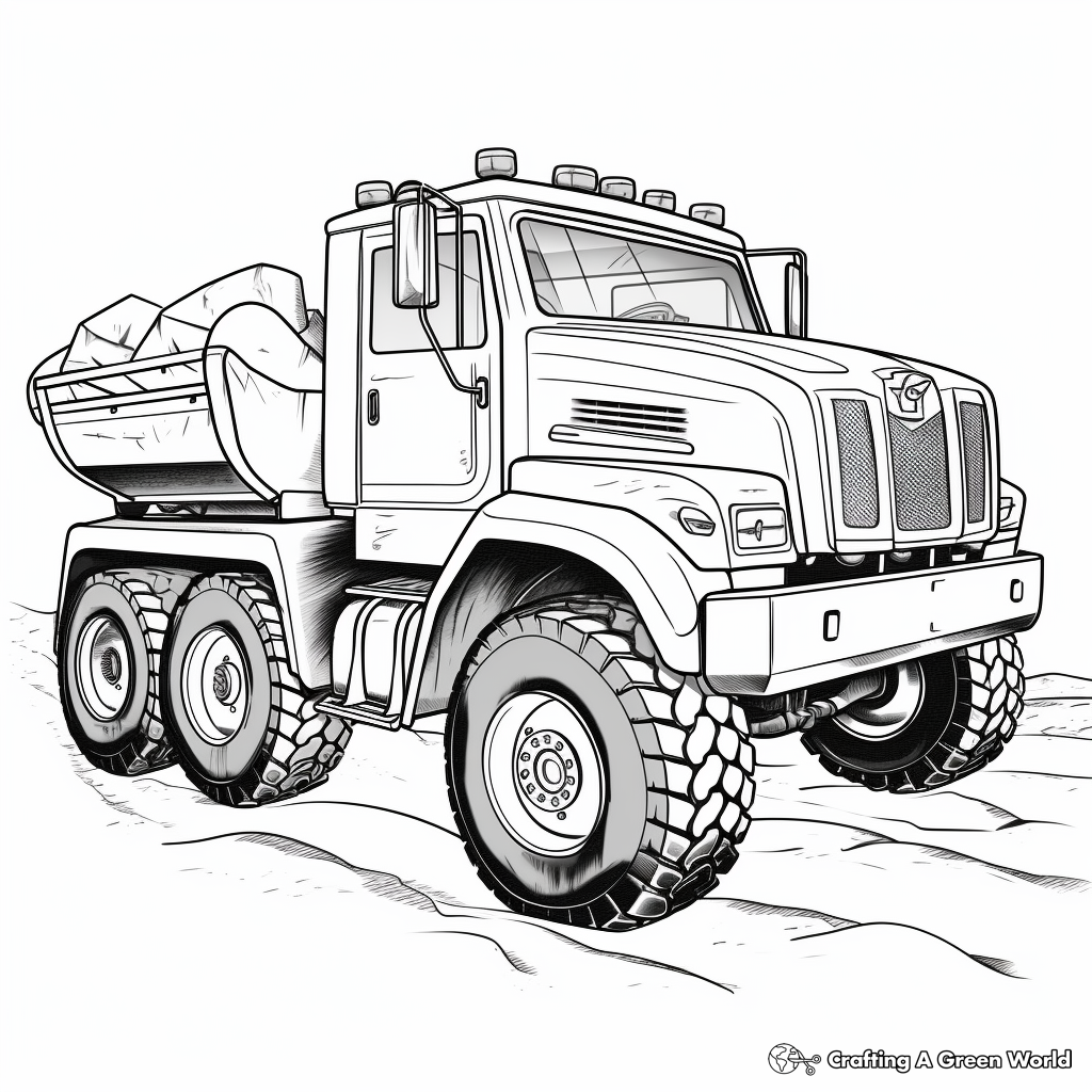 Snow plow truck coloring pages