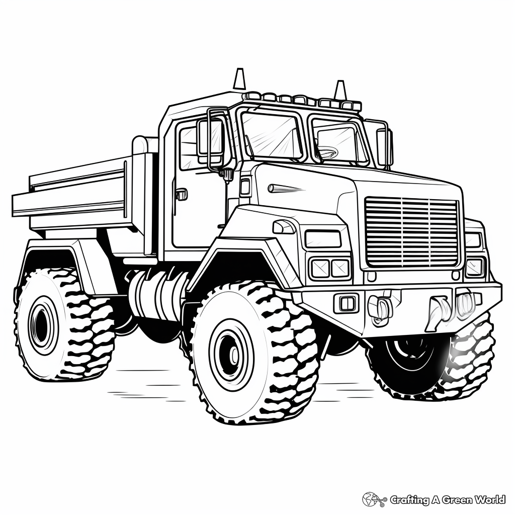 Snow plow truck coloring pages