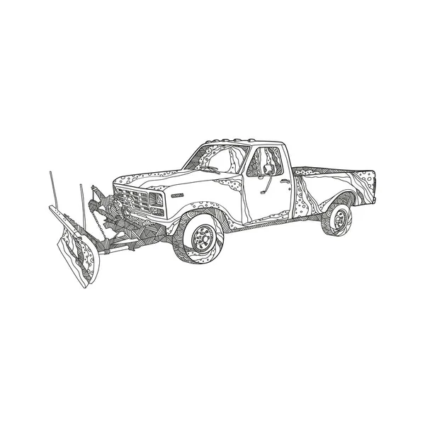 Snow plow truck doodle art stock vector by patrimonio
