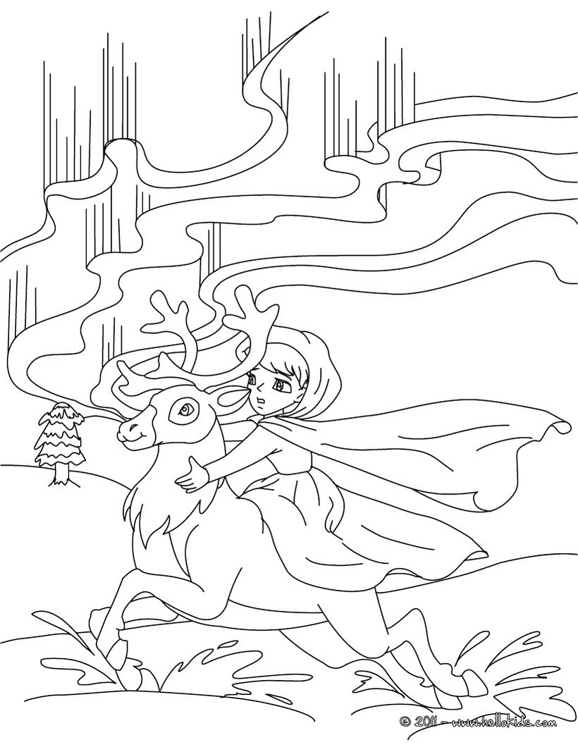 The snow queen tale coloring pages