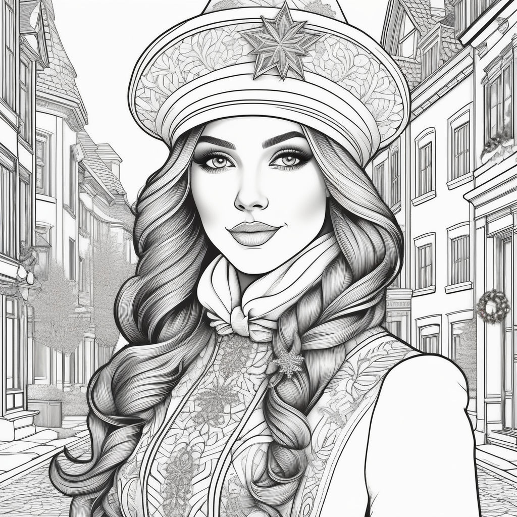 Line drawing the snow queen style gerda wegener