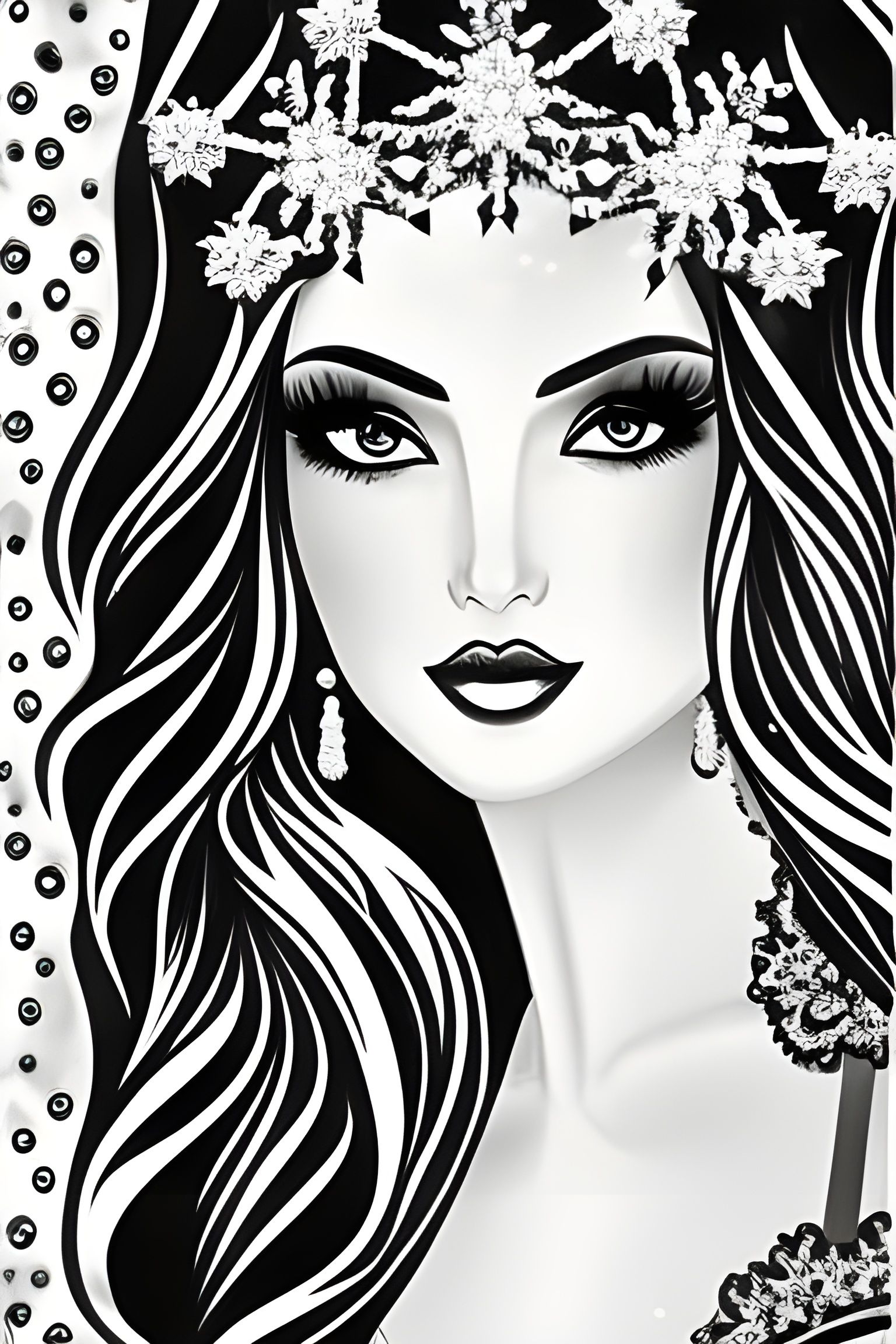 Coloring page of snow queen