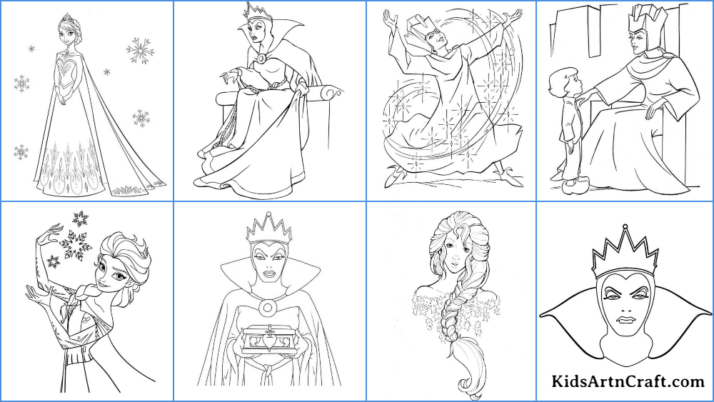 Snow queen coloring pages for kids â free printables