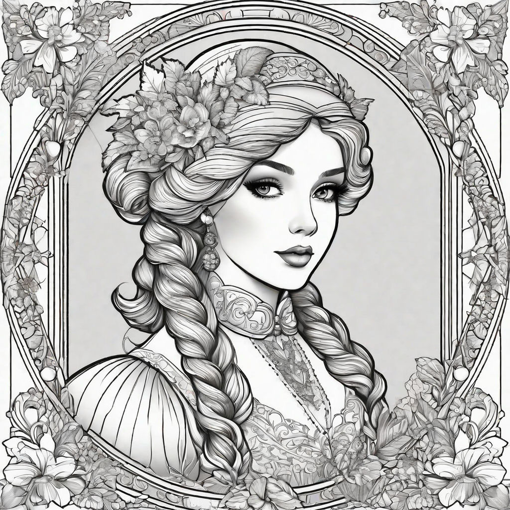 Line drawing the snow queen style gerda wegener