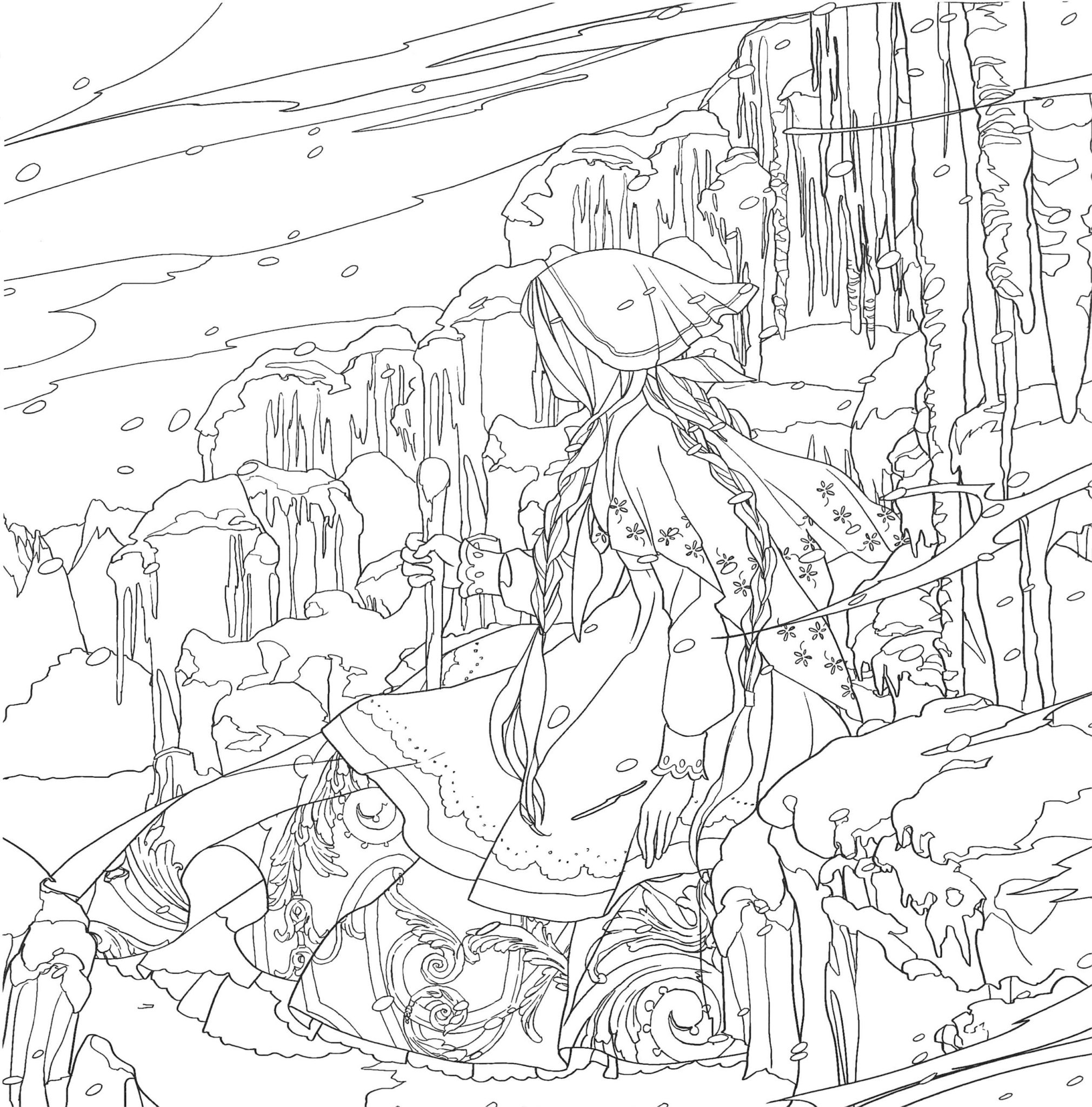 Snow queen coloring book â