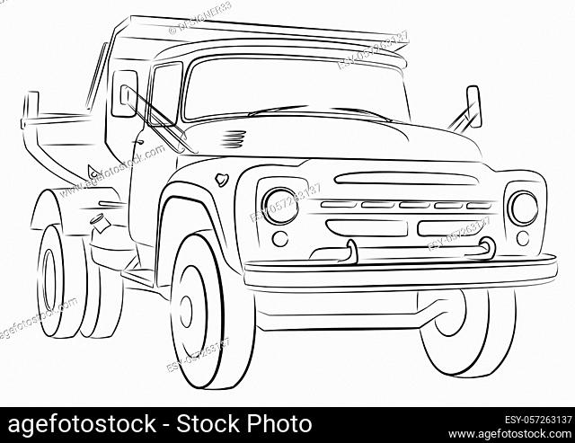 Coloring page coloring picture of cartoon snow plow truck stock vector vector and low budget royalty free image pic esy