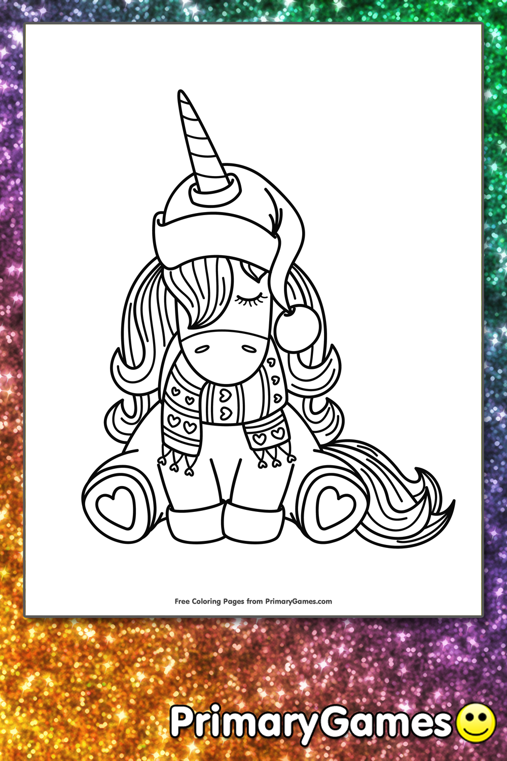 Winter unicorn coloring page â free printable pdf from